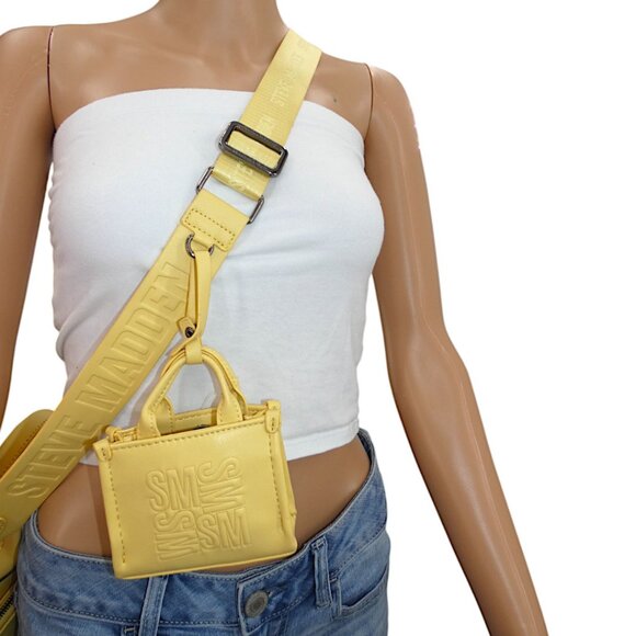 Steve Madden Butter Yellow Adjustable Crossbody Bag Preppy Minimalist Y2K Trendy - Picture 14 of 16
